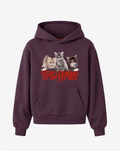 Oversized Hoodie - Stop Looking At My Kitties