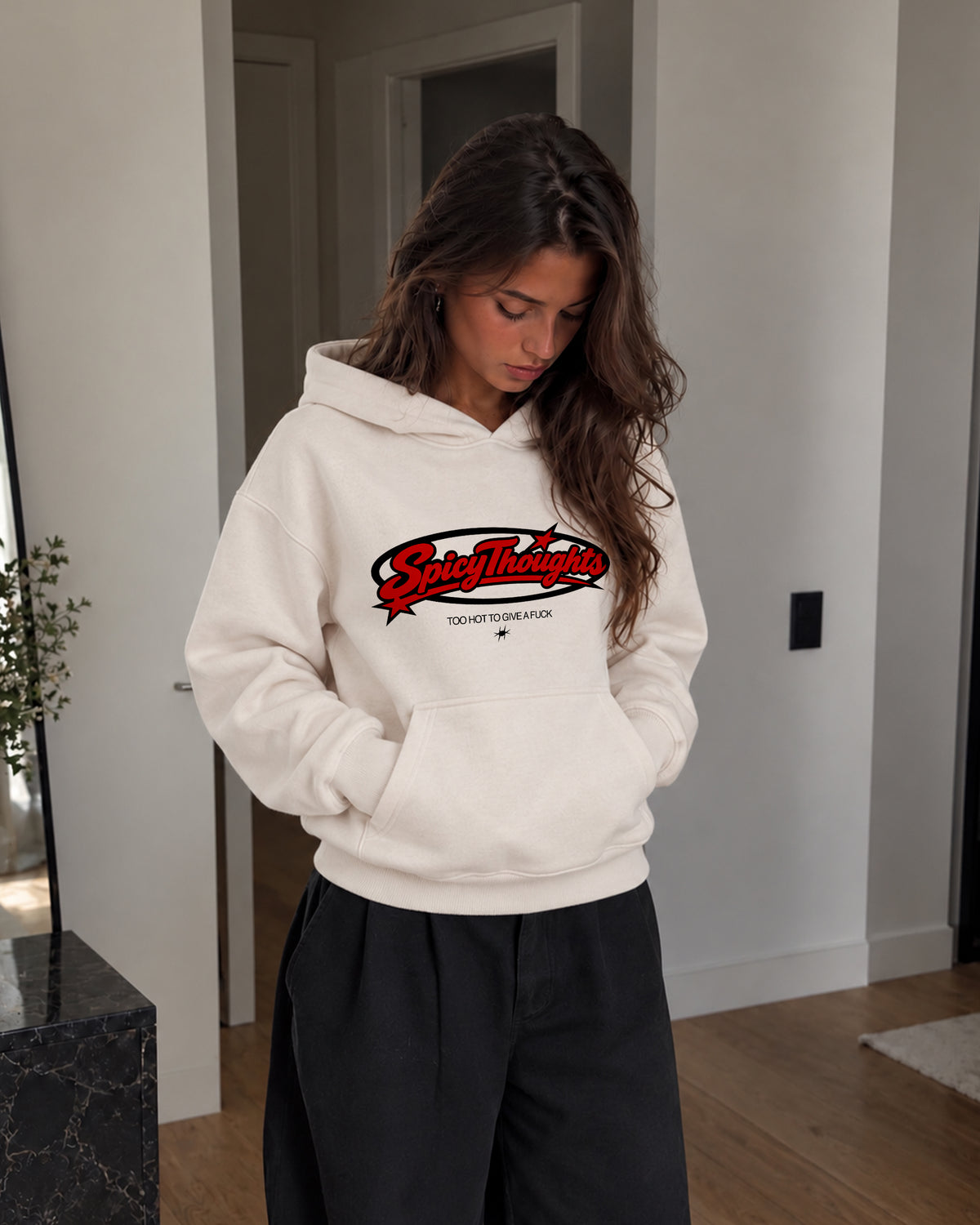 Oversized Hoodie - Too Hot To Give A Fuck