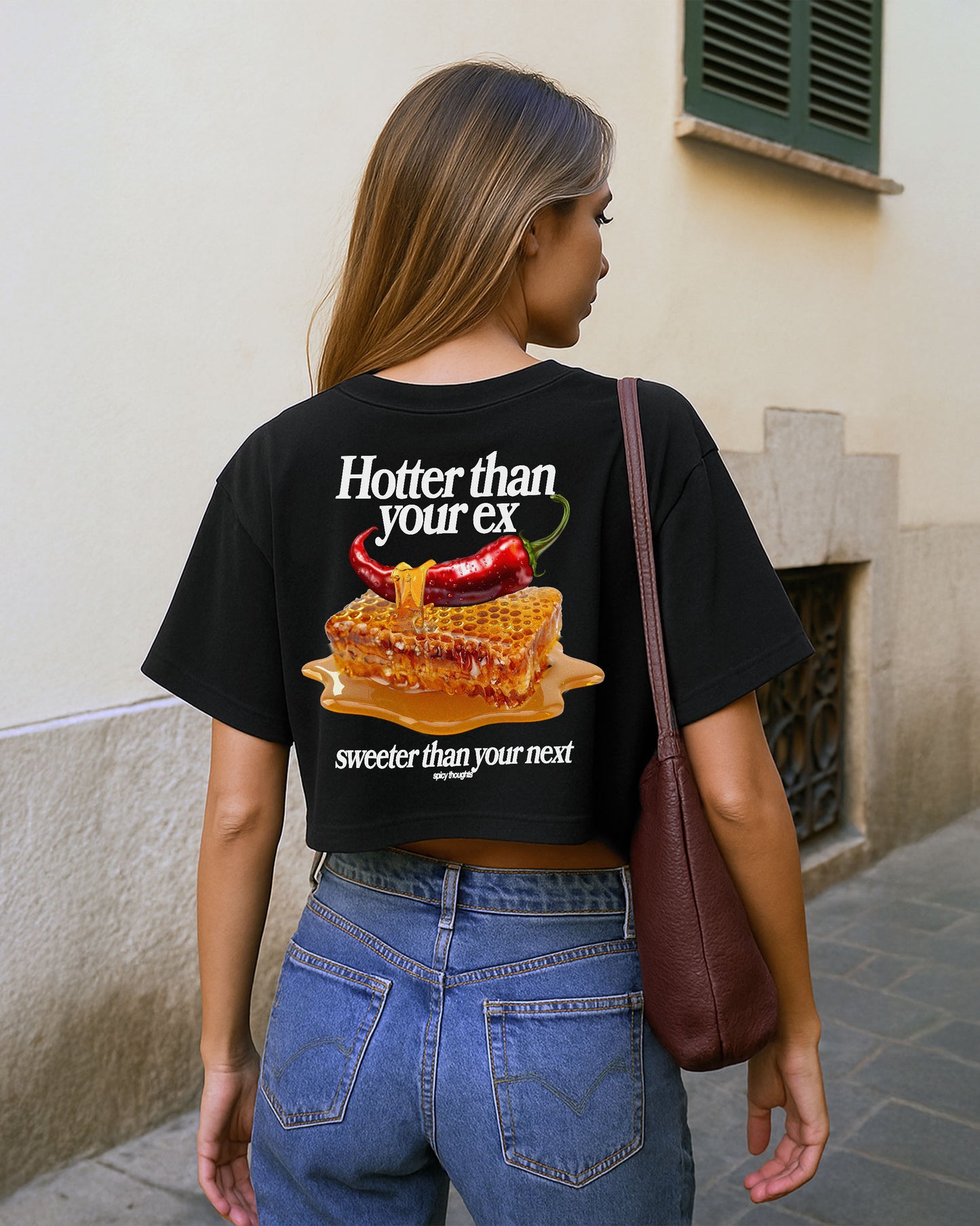 Oversize Cropped Tee - Hotter Than Your Ex