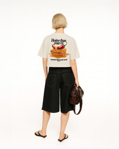 Oversize Cropped Tee - Hotter Than Your Ex