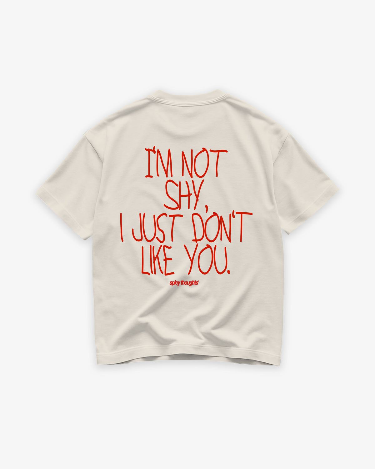Heavy Oversized Tee - I’m Not Shy, I Just Don’t Like You Handwritten