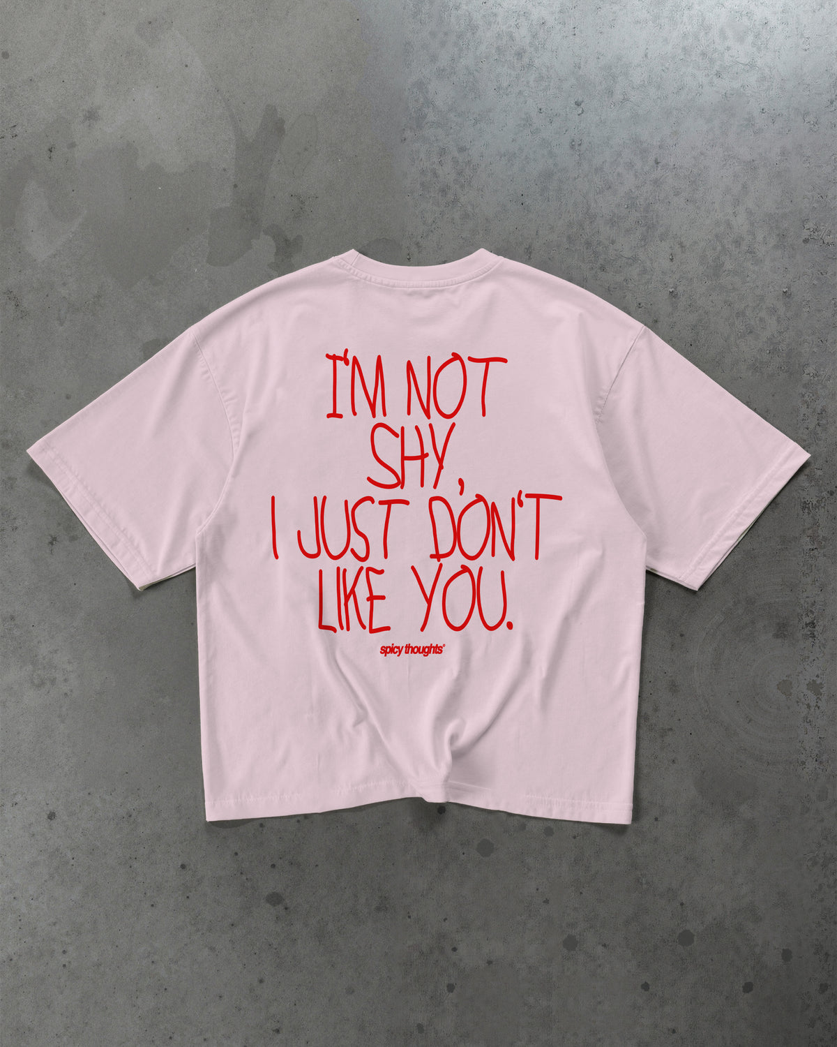Heavy Oversized Tee - I’m Not Shy, I Just Don’t Like You Handwritten