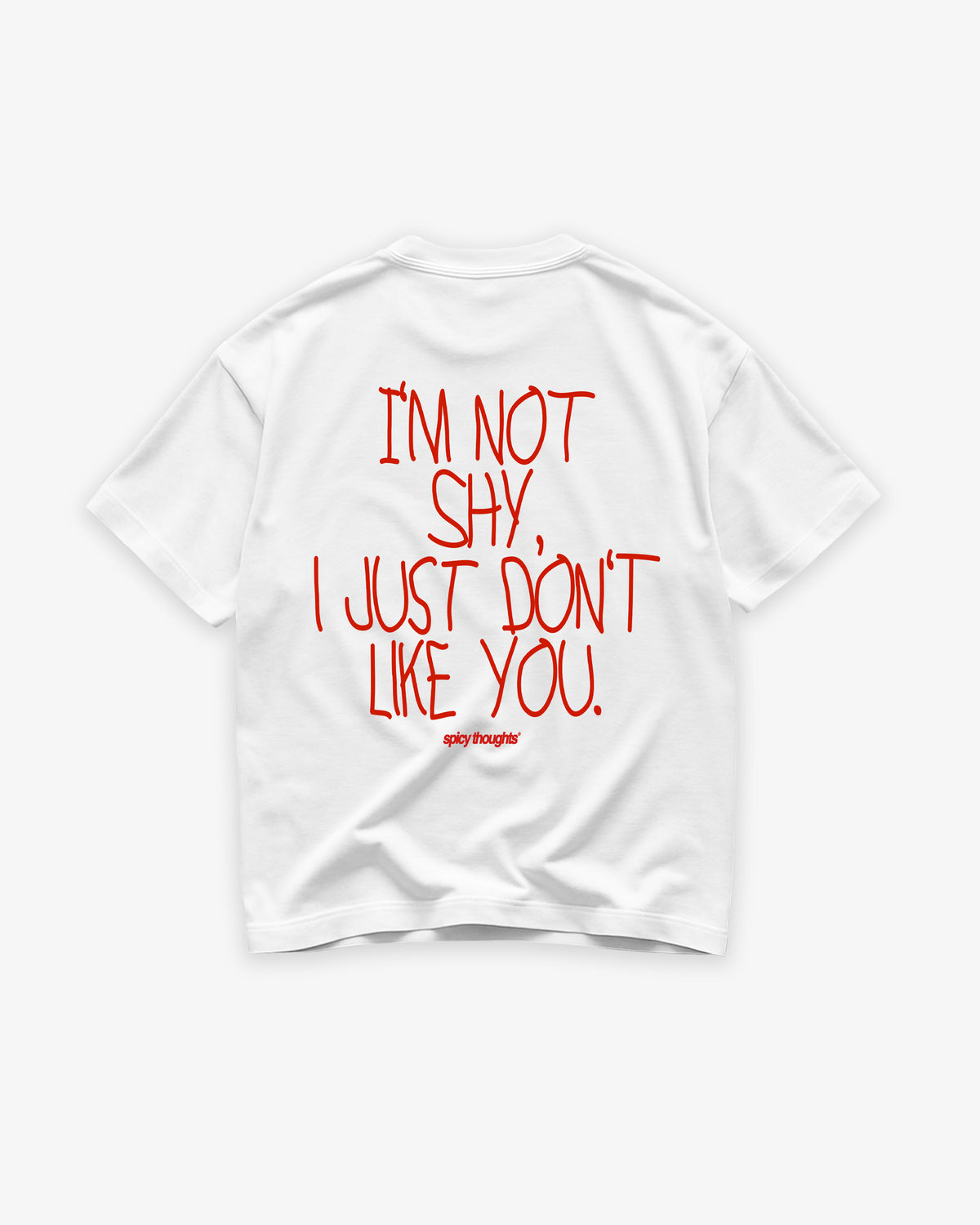 Heavy Oversized Tee - I’m Not Shy, I Just Don’t Like You Handwritten