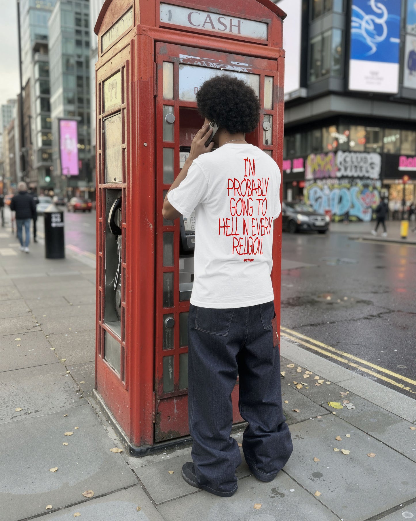 Heavy Oversized Tee - Going to Hell in Every Religion