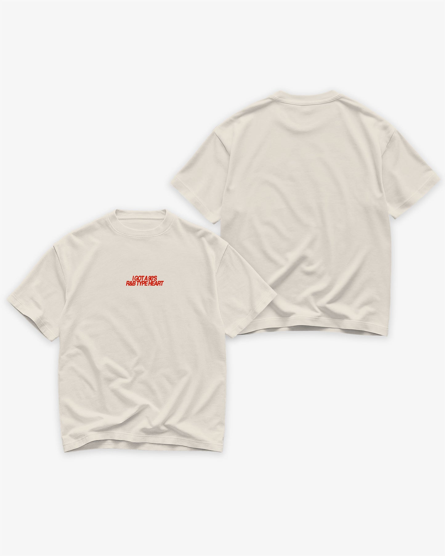 Heavy Oversized Tee - 90’s R&B Type Heart