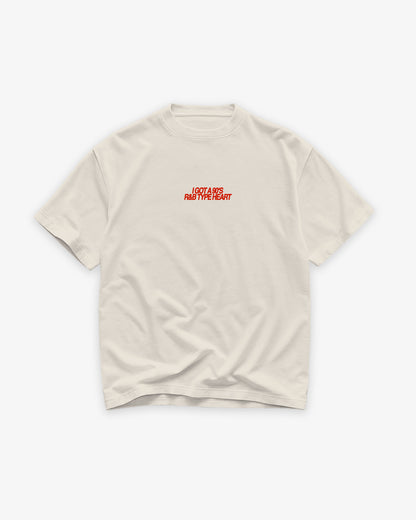 Heavy Oversized Tee - 90’s R&B Type Heart