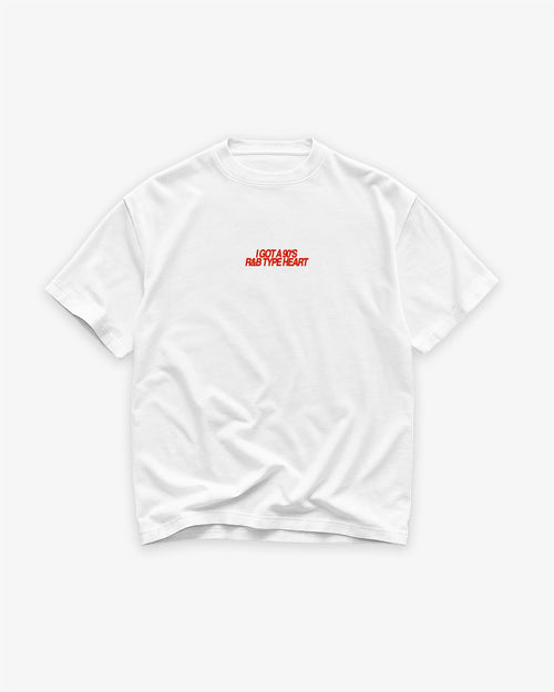 Heavy Oversized Tee - 90’s R&B Type Heart