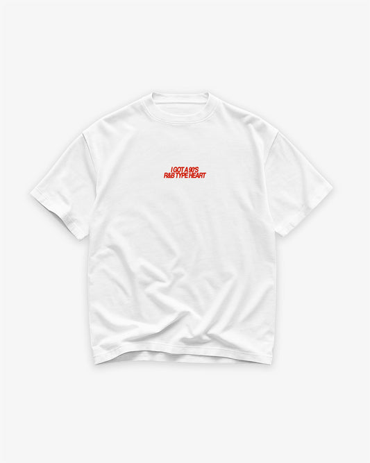 Heavy Oversized Tee - 90’s R&B Type Heart