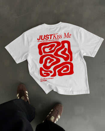 Heavy Oversized Tee - Just Kiss Me we can talk later about the chaos