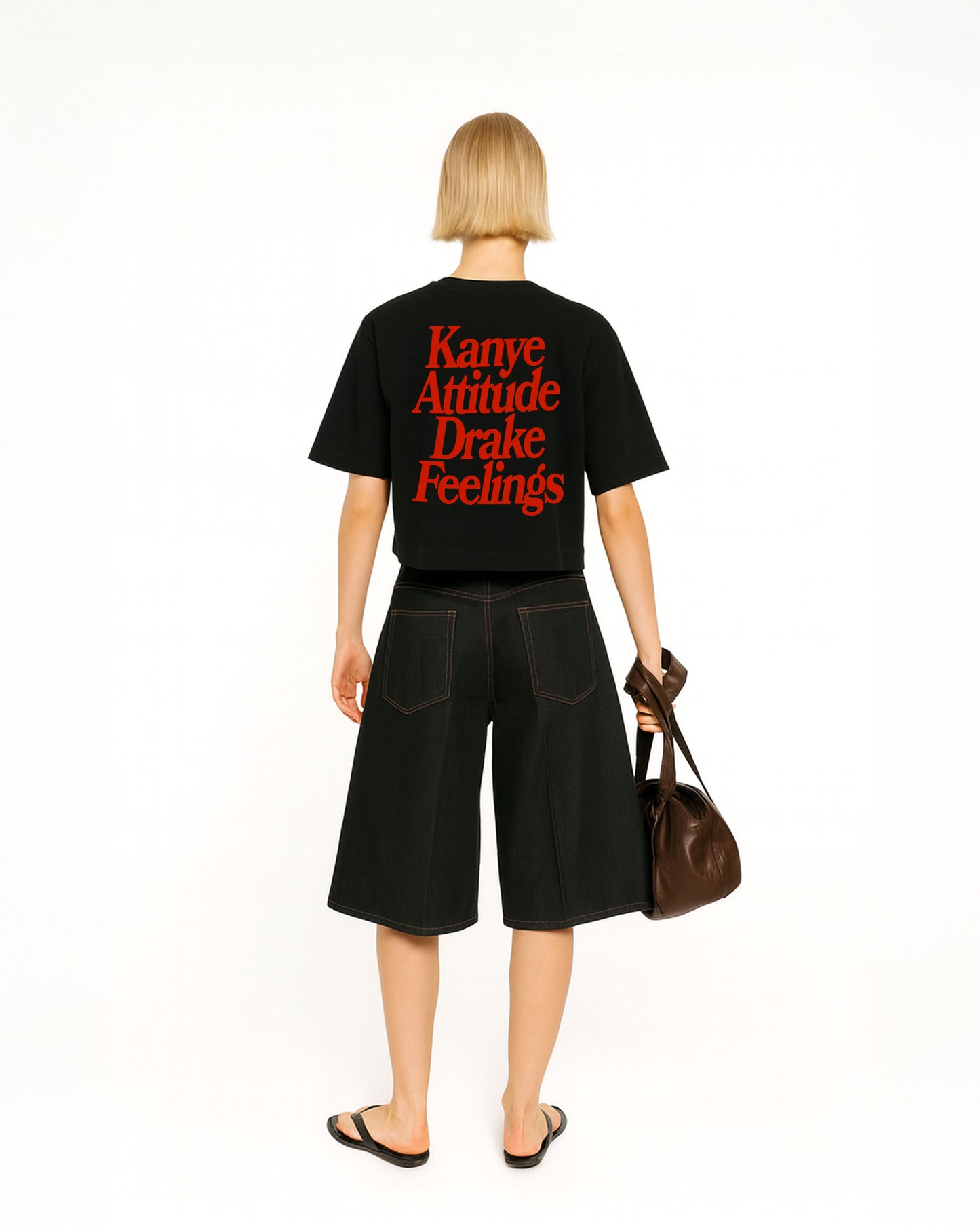 Oversize Cropped Tee - Kanye x Drake