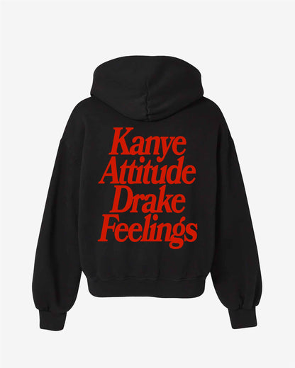 Oversized Hoodie Black - Kanye x Drake