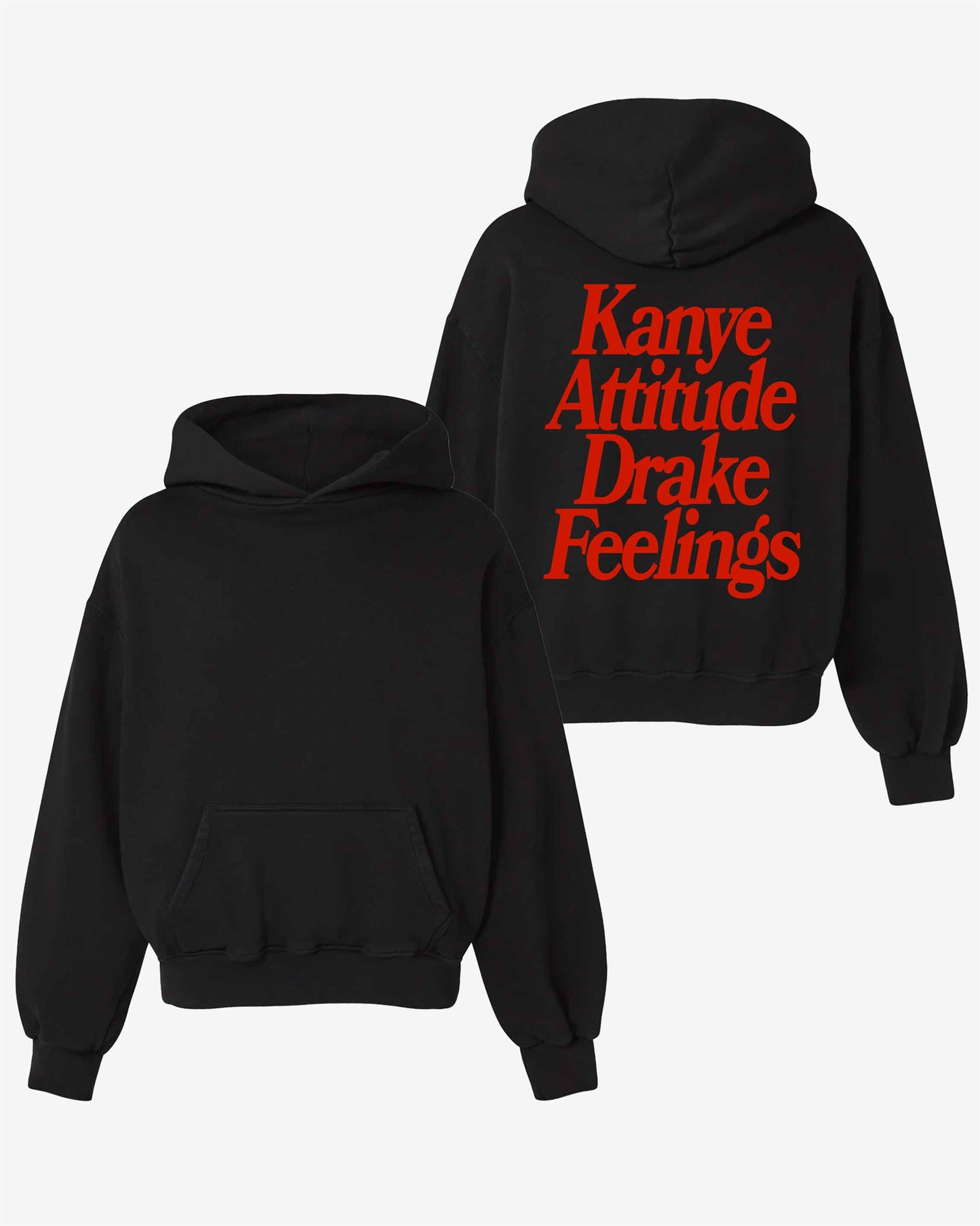 Oversized Hoodie Black - Kanye x Drake