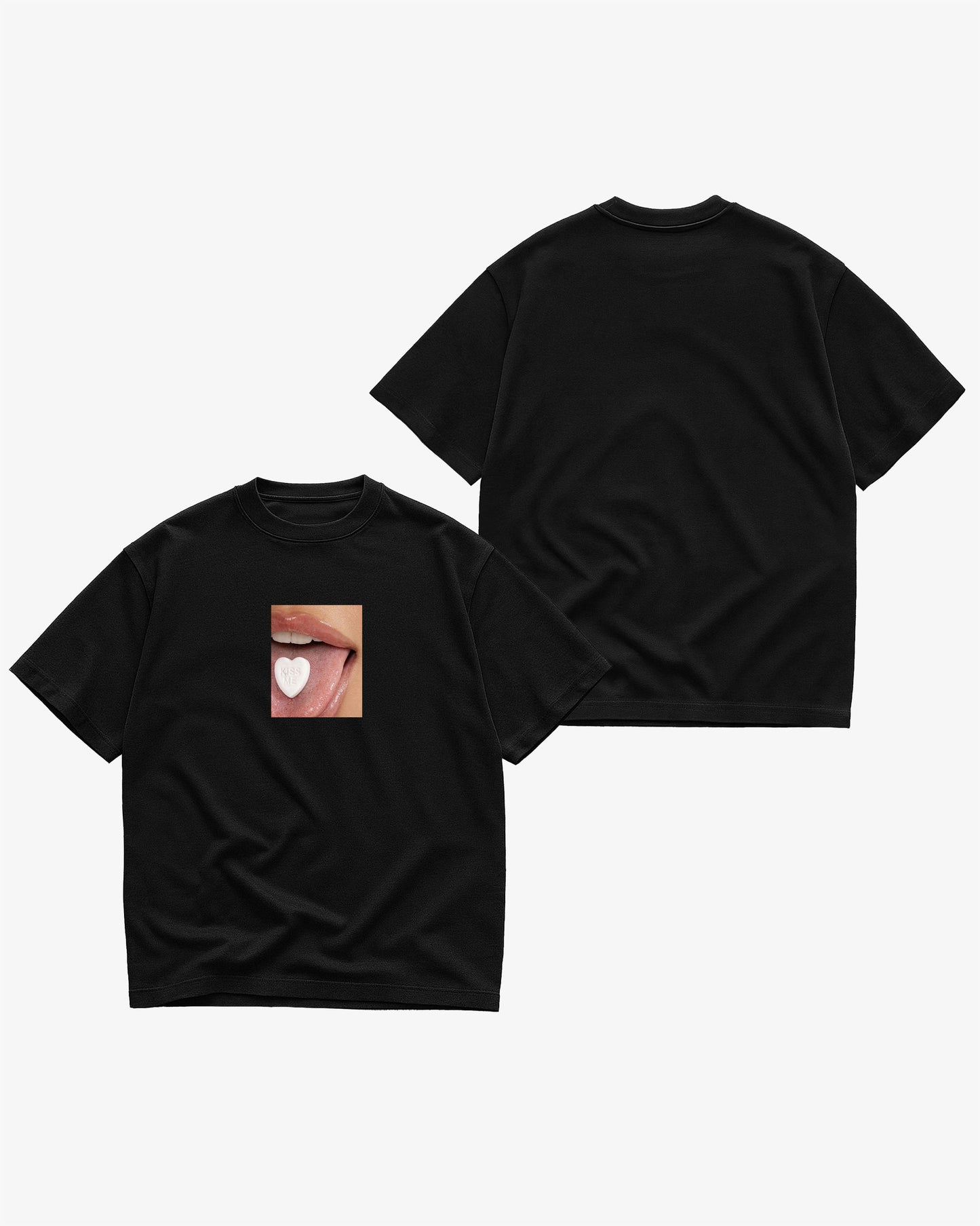 Heavy Oversized Tee - Kiss Me
