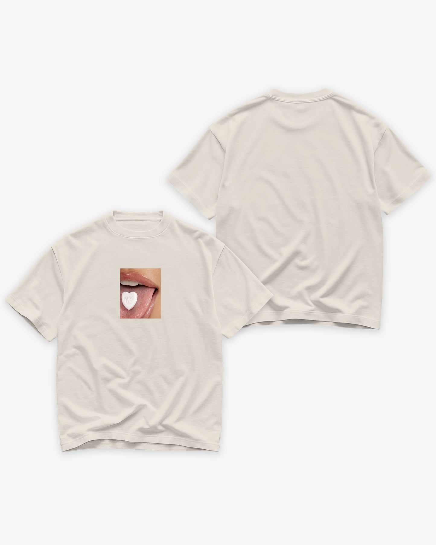 Heavy Oversized Tee - Kiss Me