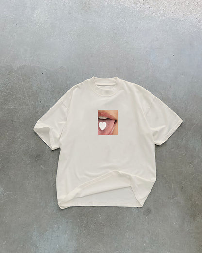 Heavy Oversized Tee - Kiss Me