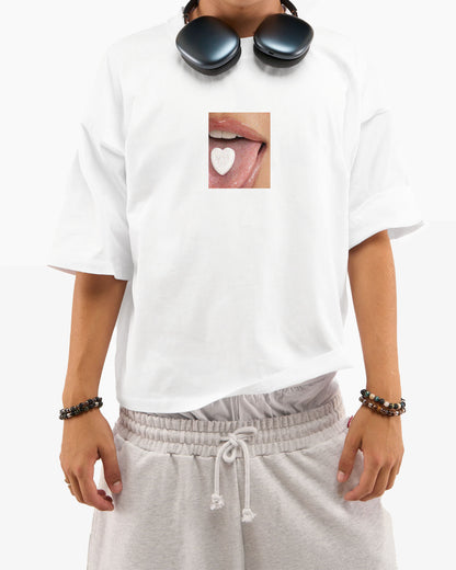 Heavy Oversized Tee - Kiss Me