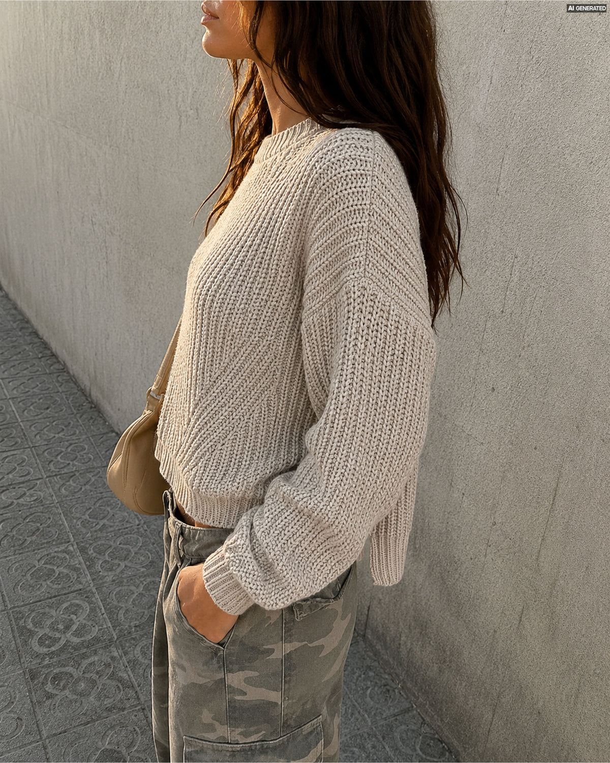 Cropped Knitted Sweater Girls