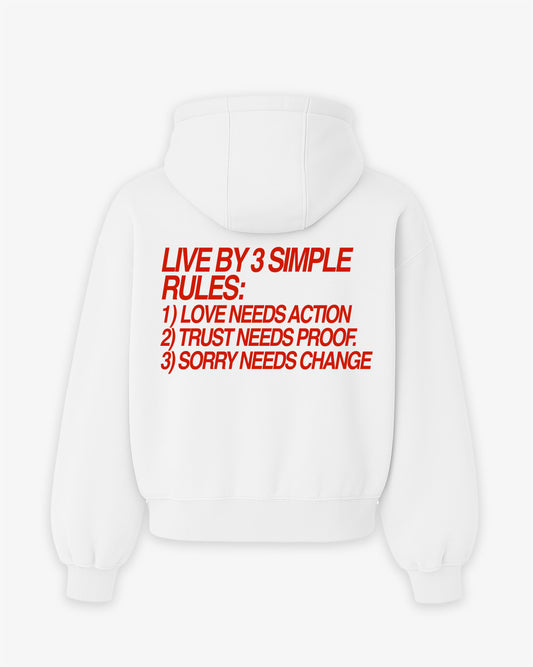 Oversized Hoodie - Live By 3 Simple Rules