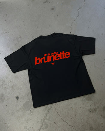 Heavy Oversized Tee - Life Is Better Brunette