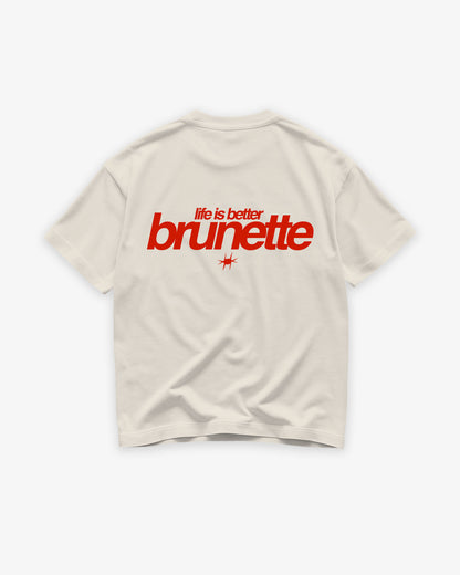 Heavy Oversized Tee - Life Is Better Brunette