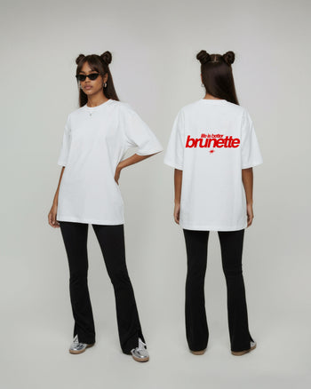 Heavy Oversized Tee - Life Is Better Brunette