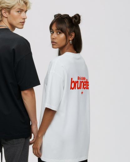 Heavy Oversized Tee - Life Is Better Brunette
