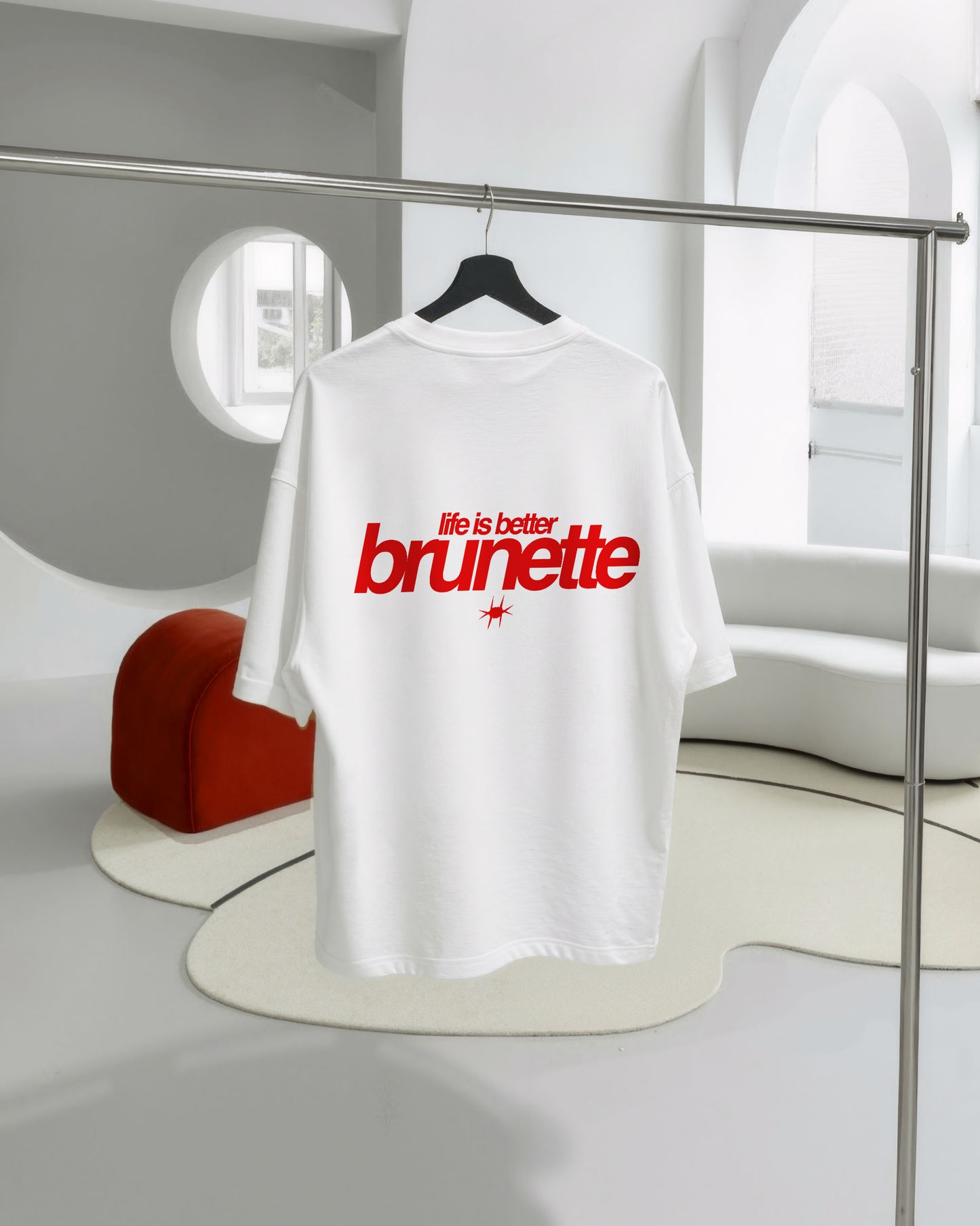 Heavy Oversized Tee - Life Is Better Brunette