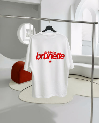 Heavy Oversized Tee - Life Is Better Brunette