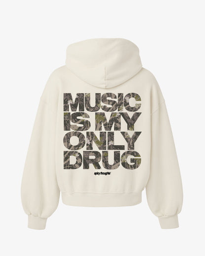 Oversized Hoodie Black - Music Is My Only Drug
