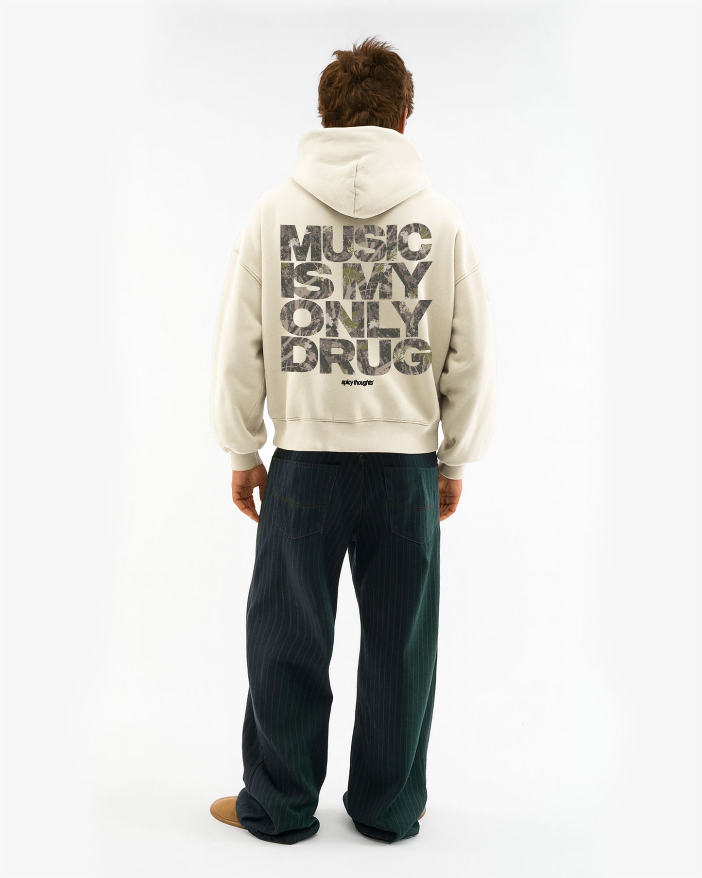 Oversized Hoodie Black - Music Is My Only Drug