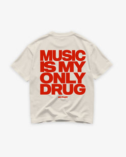 Heavy Oversized Tee - Music Is My Only Drug