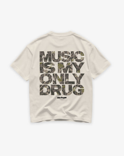Heavy Oversized Tee - Music Is My Only Drug