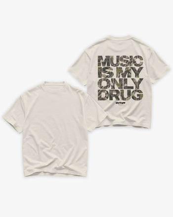 Heavy Oversized Tee - Music Is My Only Drug