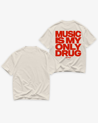 Heavy Oversized Tee - Music Is My Only Drug