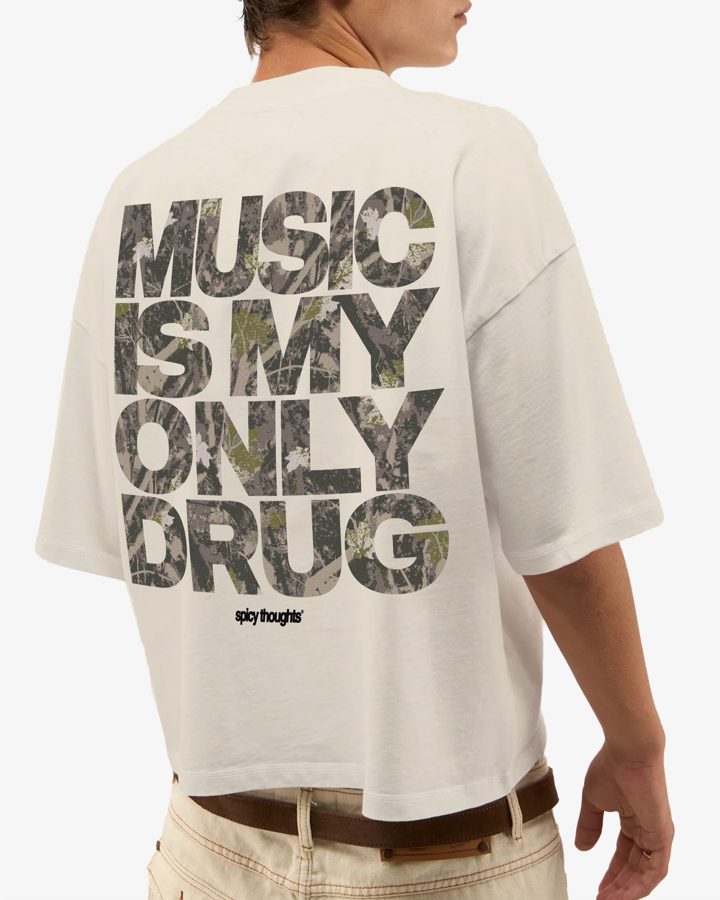 Heavy Oversized Tee - Music Is My Only Drug