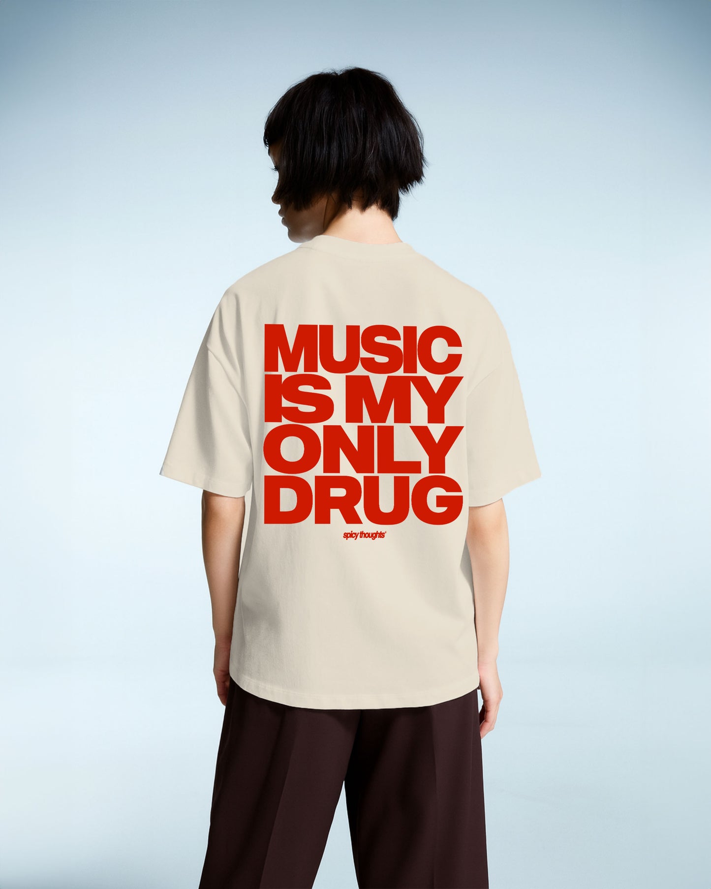 Heavy Oversized Tee - Music Is My Only Drug