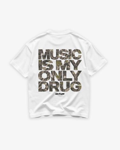 Heavy Oversized Tee - Music Is My Only Drug