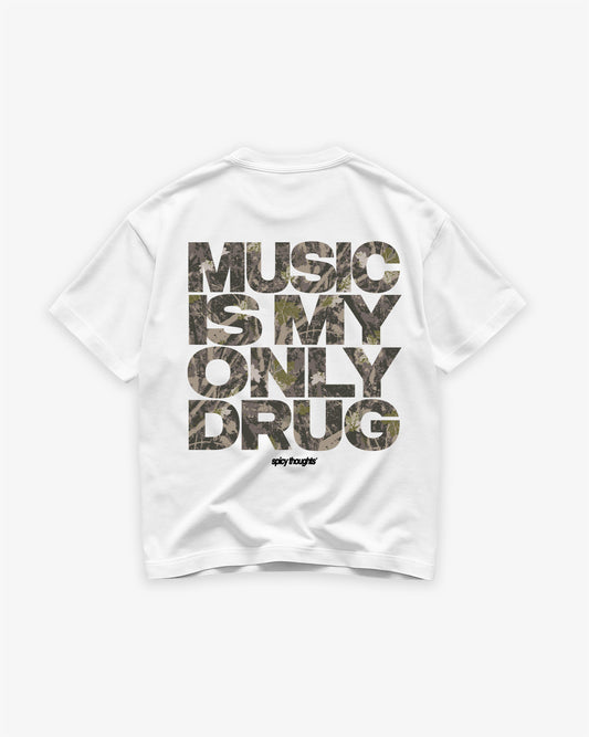 Heavy Oversized Tee - Music Is My Only Drug
