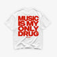 Heavy Oversized Tee - Music Is My Only Drug