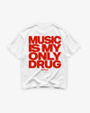 Heavy Oversized Tee - Music Is My Only Drug