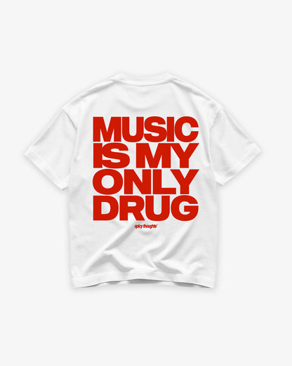 Heavy Oversized Tee - Music Is My Only Drug