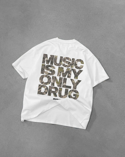Heavy Oversized Tee - Music Is My Only Drug