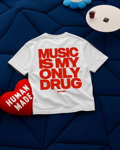 Heavy Oversized Tee - Music Is My Only Drug