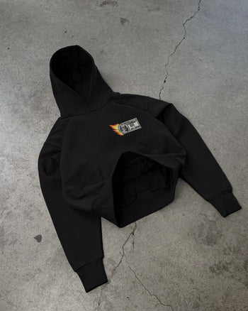 Oversized Hoodie - “Burning Money” Patch