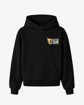 Oversized Hoodie - “Burning Money” Patch
