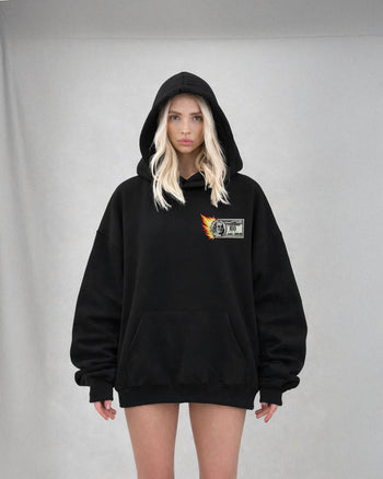 Oversized Hoodie - “Burning Money” Patch