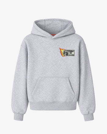 Oversized Hoodie - “Burning Money” Patch