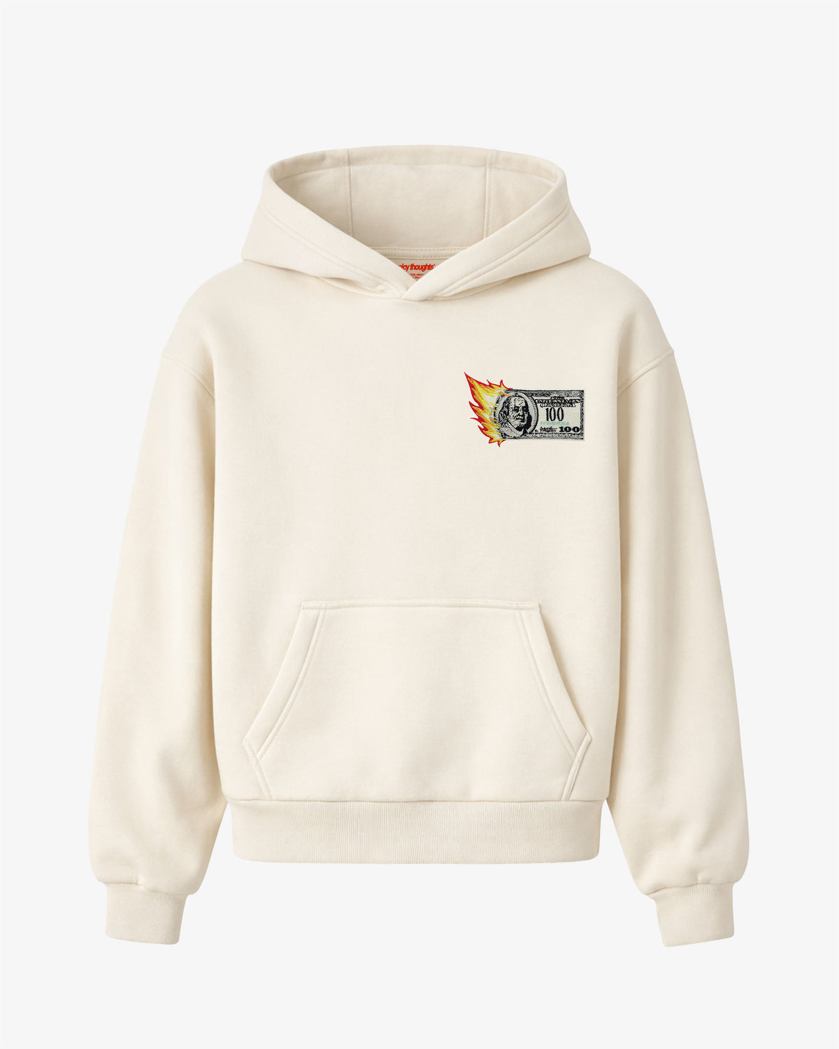 Oversized Hoodie - “Burning Money” Patch
