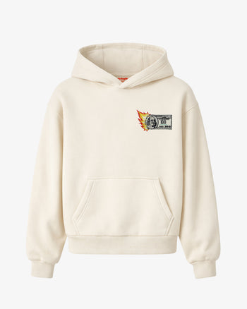 Oversized Hoodie - “Burning Money” Patch