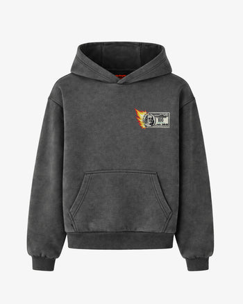 Oversized Hoodie - “Burning Money” Patch